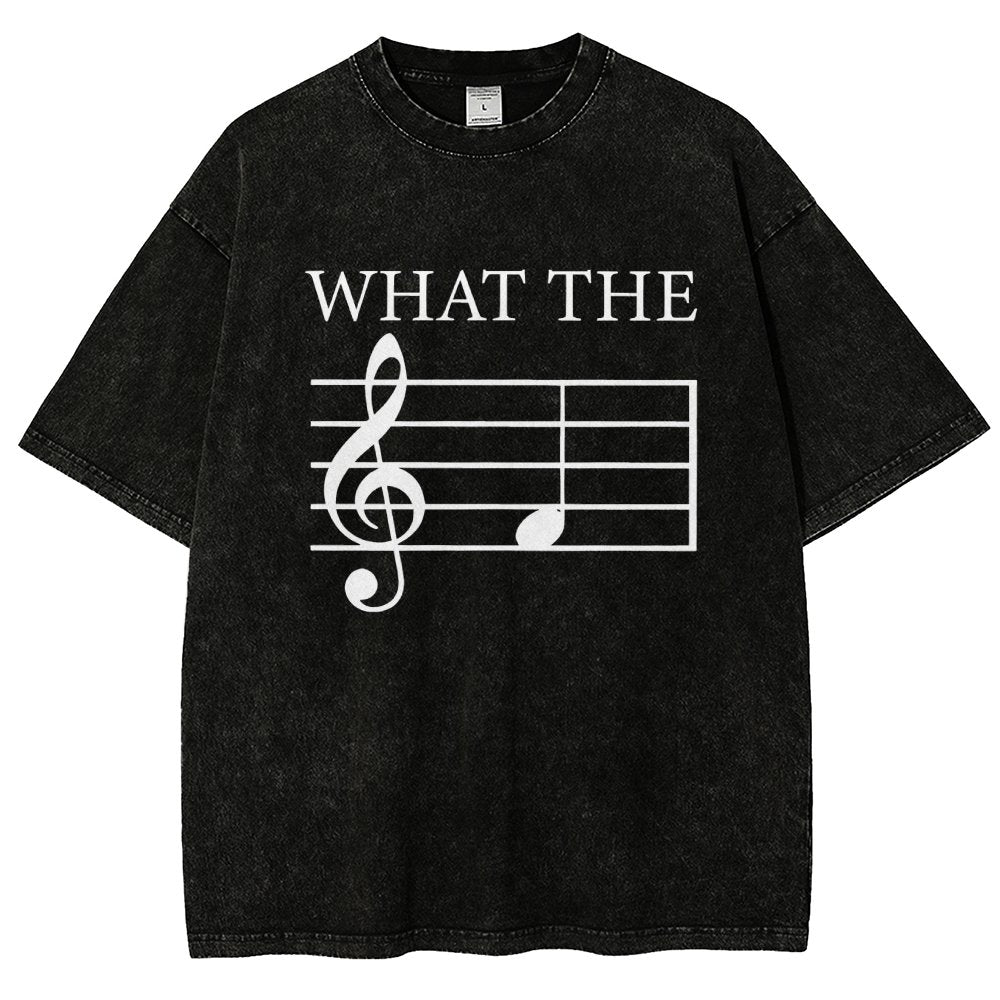 What The F Musical Note Vintage Distressed T-shirt