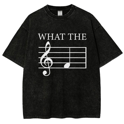 What The F Musical Note Vintage Distressed T-shirt