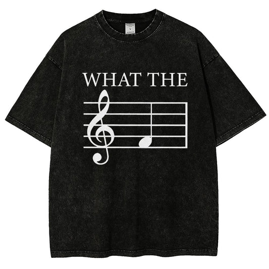 What The F Musical Note Vintage Distressed T-shirt