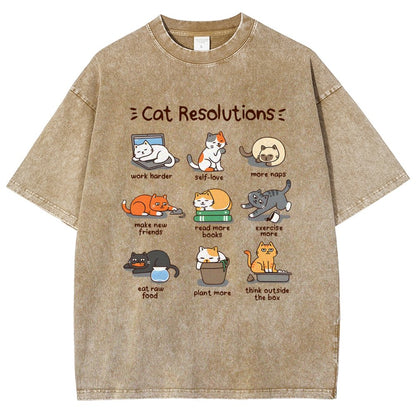 Cat Resolutions Vintage Distressed T-shirt