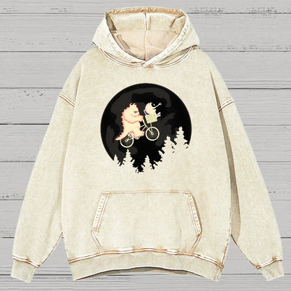 Ride Across The Moon Vintage Distressed Hoodie