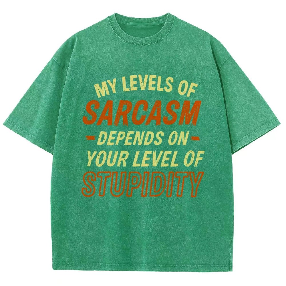 My Level of Sarcasm Depends Vintage Distressed T-shirt