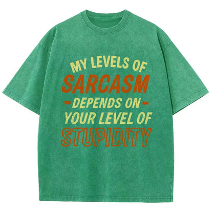 My Level of Sarcasm Depends Vintage Distressed T-shirt