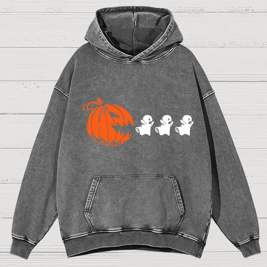 Funny Halloween Ghost  Vintage Distressed Hoodie