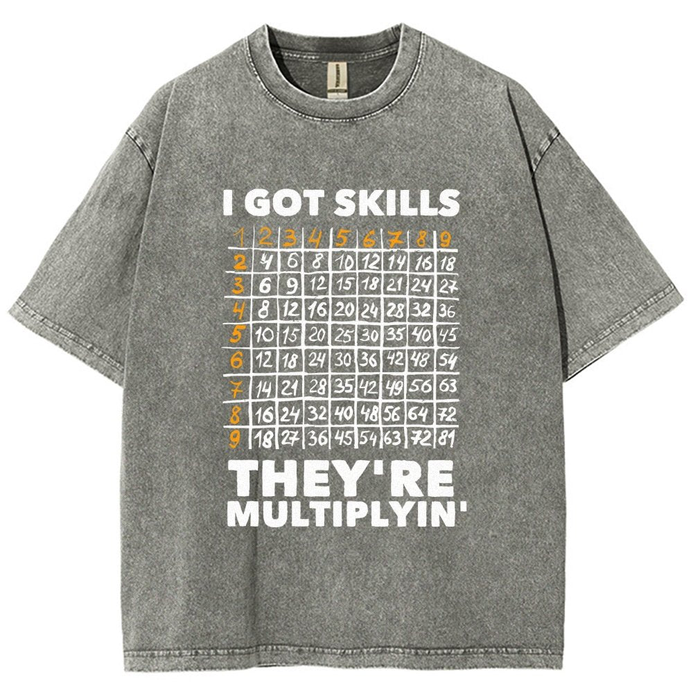 Math Got Skills Multiplying Vintage Distressed T-shirt
