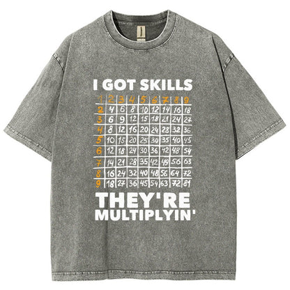 Math Got Skills Multiplying Vintage Distressed T-shirt