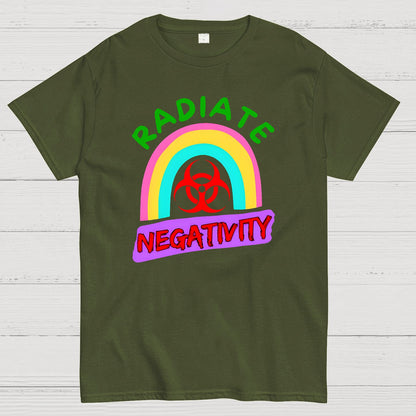 Radiate Negativity - Sarcastic Organic Rainbow Geek T-Shirt