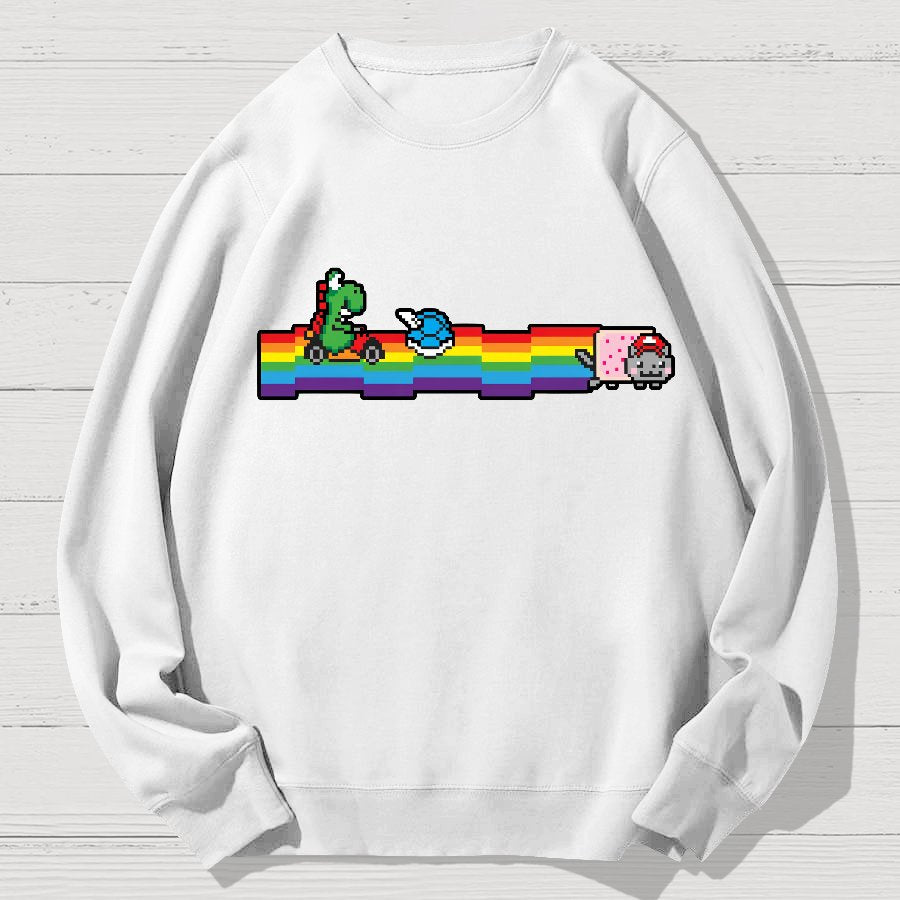 Rainbow Kart Geek Cotton Sweatshirt