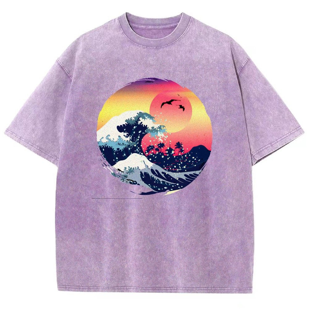 The Great Waves Vintage Distressed T-shirt