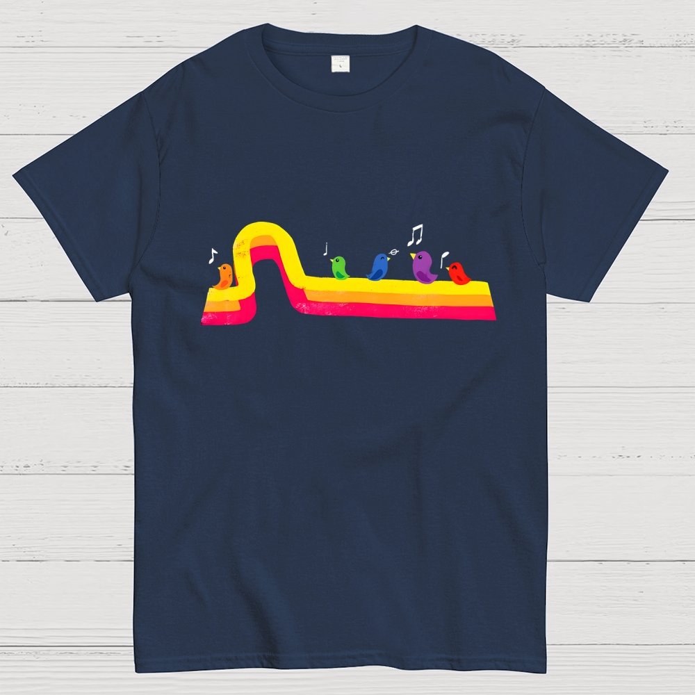 Retro Rainbow Tune Geek T-Shirt