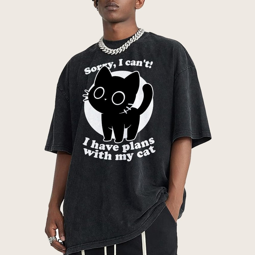 I Like Cats Not People - Cute Irony Pet Vintage Distressed T-shirt