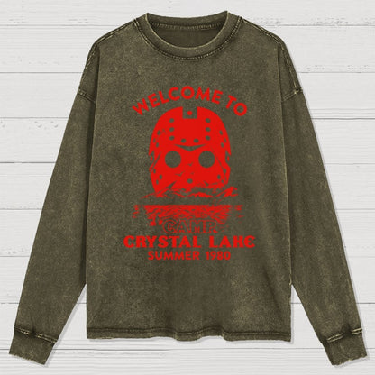 Welcome To Crystal Lake Washed Long Sleeve Tee