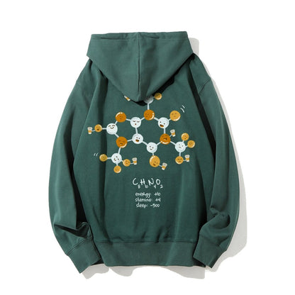 Caffeine Power Up Printed Back Unisex Cotton Hoodie