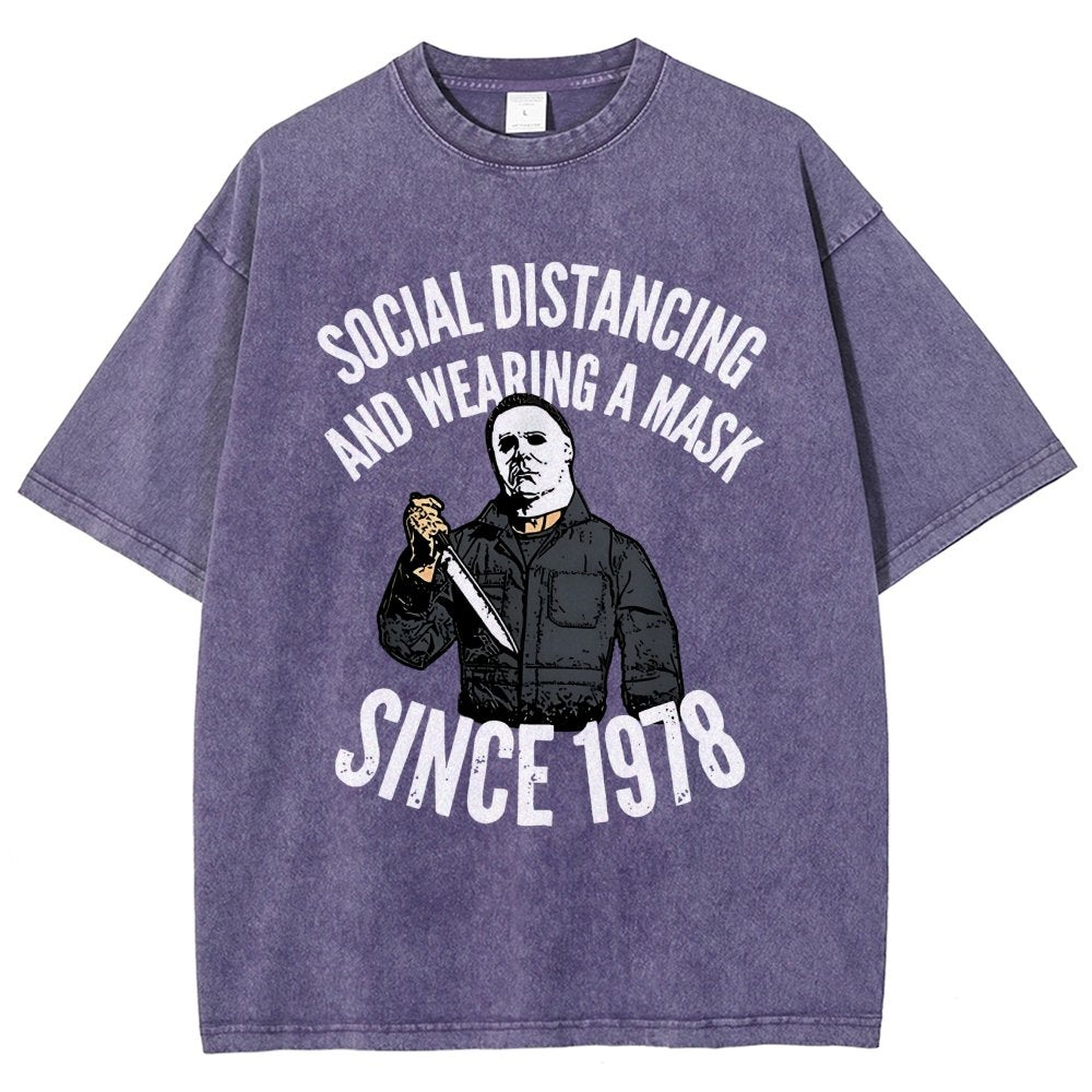 Maintain Social Distance Vintage Distressed T-shirt