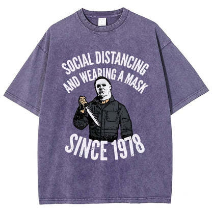 Maintain Social Distance Vintage Distressed T-shirt