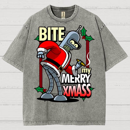 Happy Christmas from Robot Vintage Distressed T-shirt