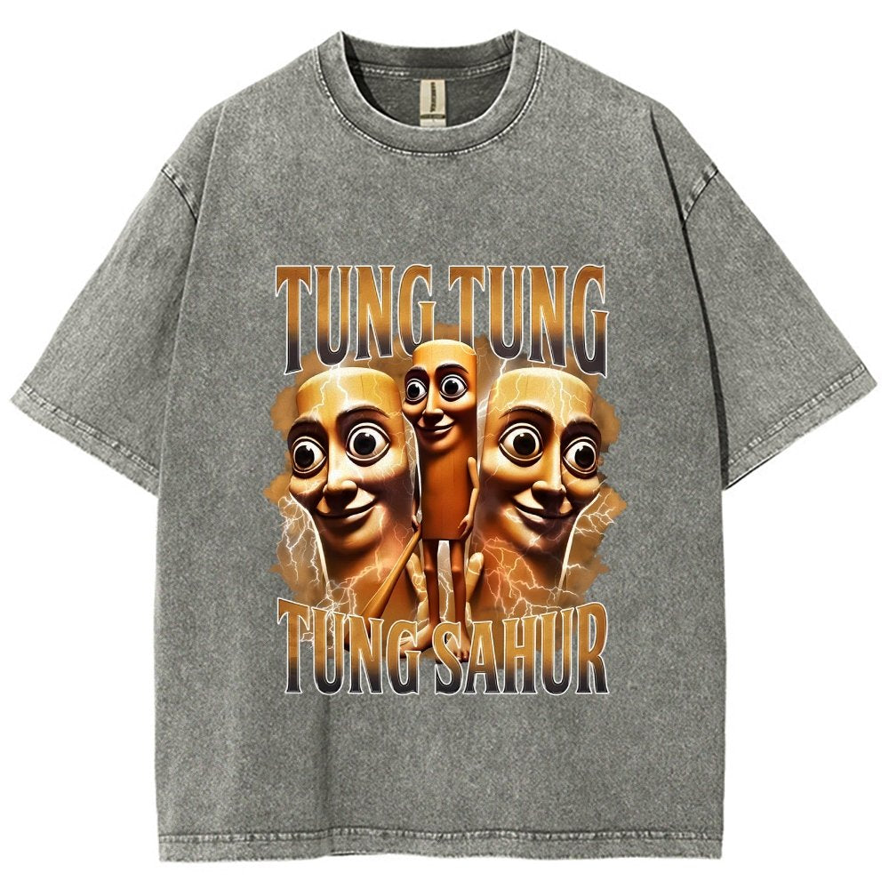 Tung Tung Tung Sahur Funny Vintage Distressed T-shirt