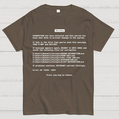 Blue Screen of Exhaustion Geek T-Shirt