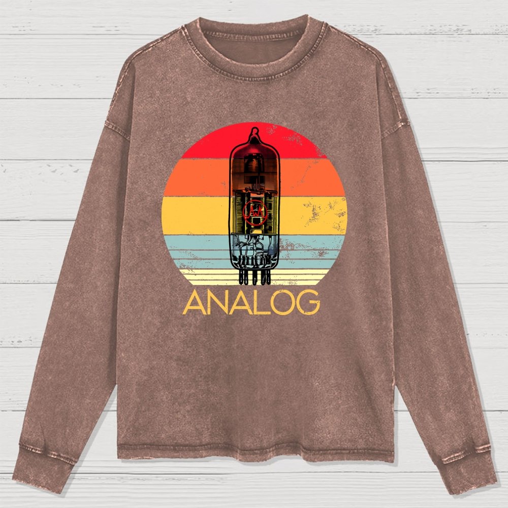 Vacuum Tube Analog Washed Long Sleeve Tee