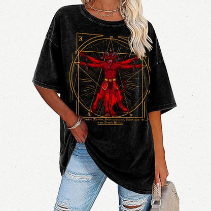 Vitruvian Krampus Vintage Distressed T-shirt