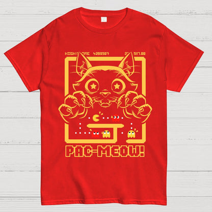 Vintage Game Cat Attack Pac Meow Geek T-Shirt