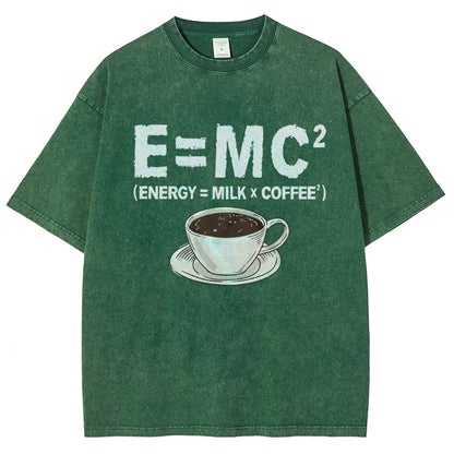 Funny Energy milk coffee science Vintage Distressed T-shirt