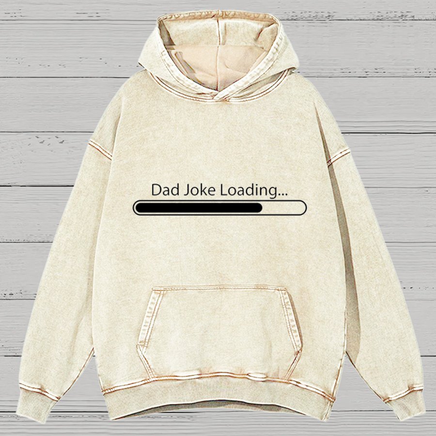 Dad Joke Loading Funny Dad Cotton Vintage Distressed Hoodie