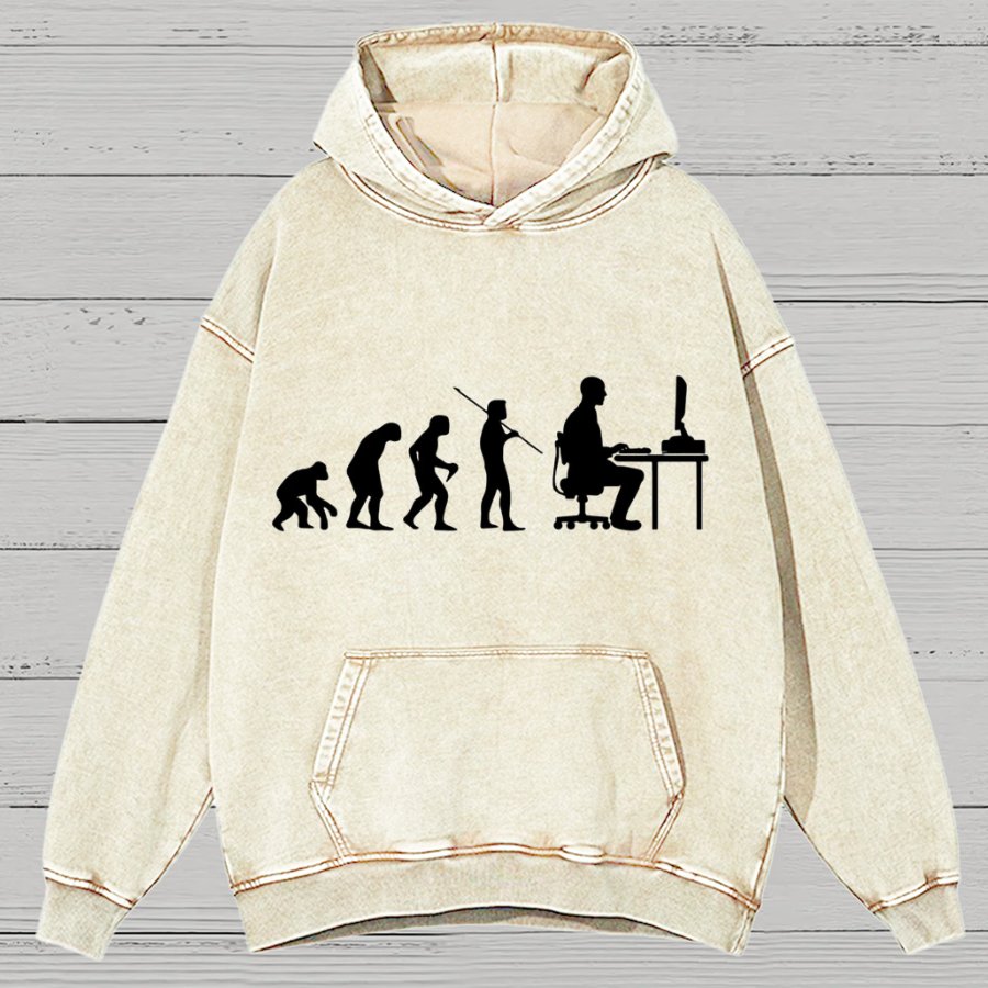 Computer Worker Evolution Shirt, Programmer Vintage Distressed Hoodie