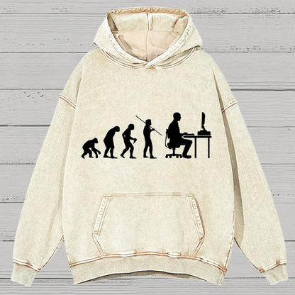 Computer Worker Evolution Shirt, Programmer Vintage Distressed Hoodie