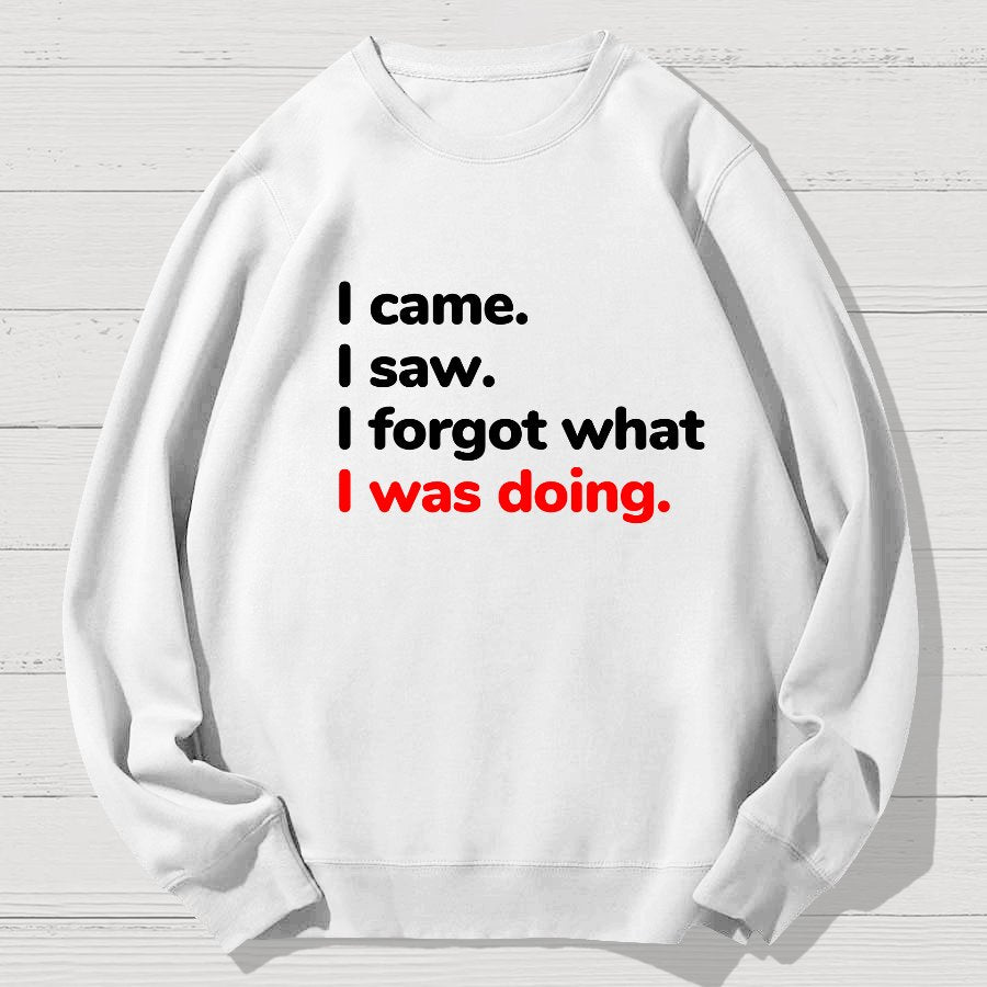 I Came. I Saw. I Forgot What I Was Doing Geek Cotton Sweatshirt