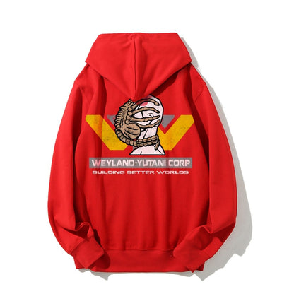Mysterious Creatures Building Better Worlds Printed Back Unisex Cotton Hoodie