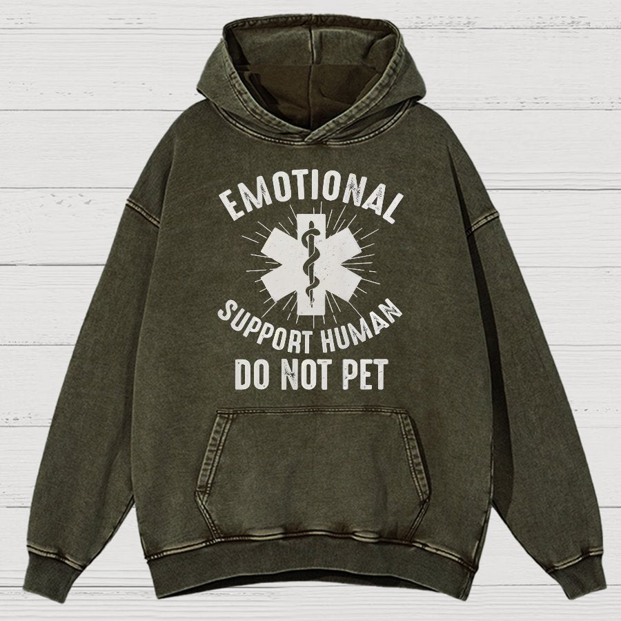 Emotional Support Human Vintage Distressed Hoodie