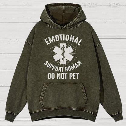 Emotional Support Human Vintage Distressed Hoodie