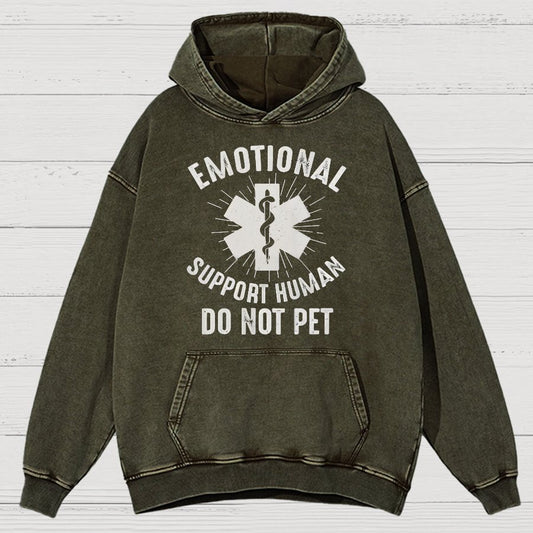 Emotional Support Human Vintage Distressed Hoodie
