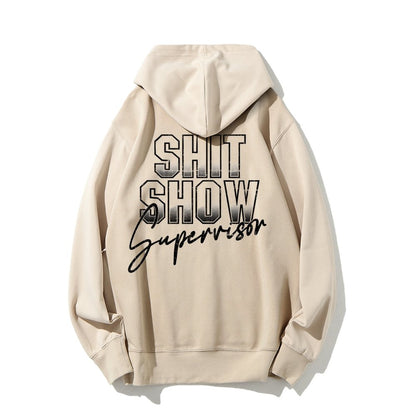 Shit Show Supervisor Printed Back Unisex Cotton Hoodie