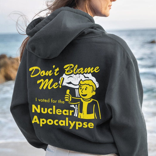 I Voted for the Apocalypse Printed Back Unisex Cotton Hoodie
