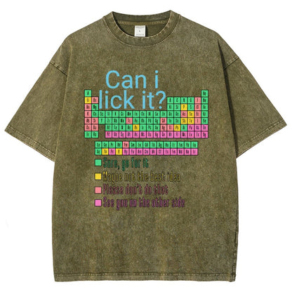 Can I Lick It？ Funny Science Vintage Distressed T-shirt
