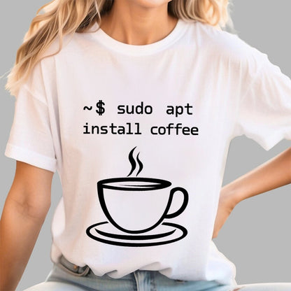 Sudo Apt-Get Install Coffee Geek T-Shirt
