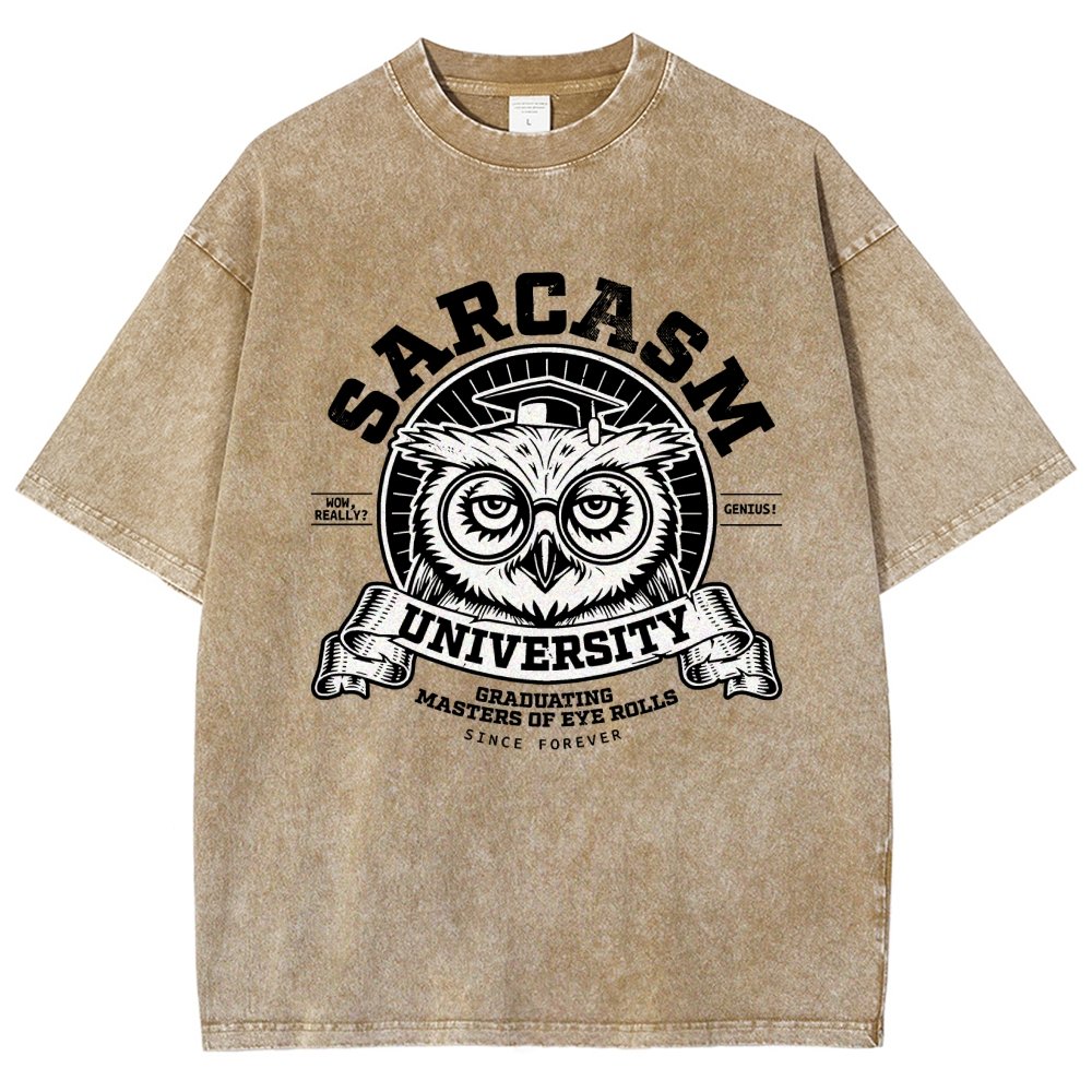 Sarcasm University-Mens-Basic Vintage Distressed T-shirt