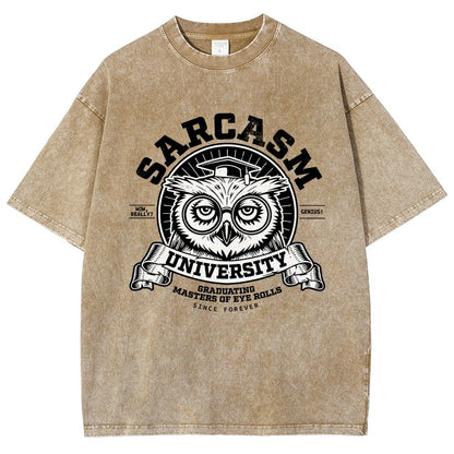 Sarcasm University-Mens-Basic Vintage Distressed T-shirt