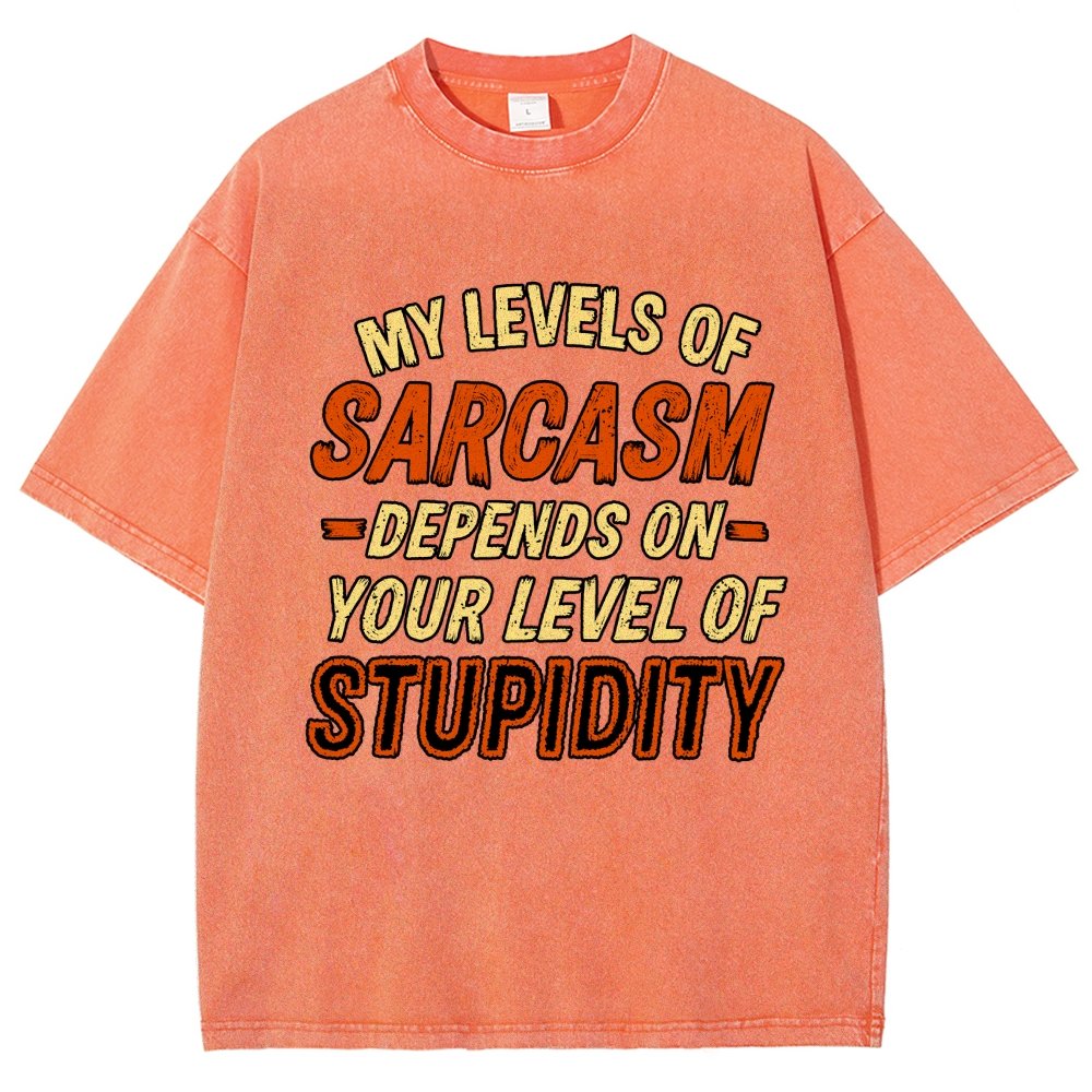 My Level of Sarcasm Depends Vintage Distressed T-shirt