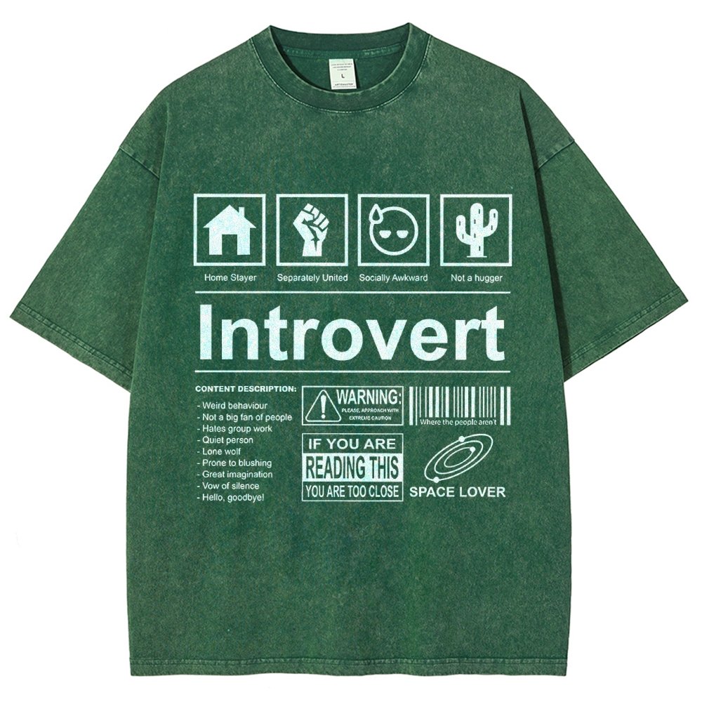 Introvert Label- Vintage Distressed T-shirt