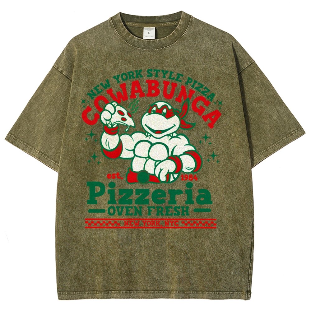 Cowabunga Pizzeria Pi Day Vintage Distressed T-shirt