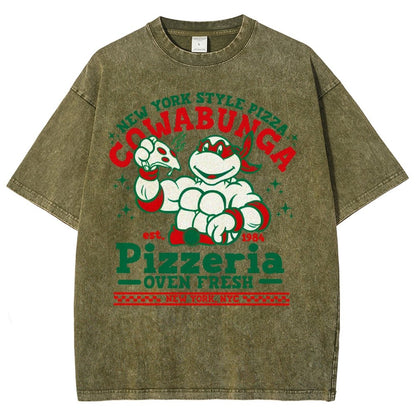 Cowabunga Pizzeria Pi Day Vintage Distressed T-shirt