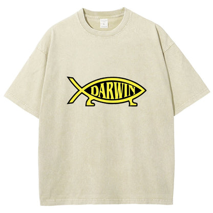 Darwin Fish Vintage Distressed T-shirt