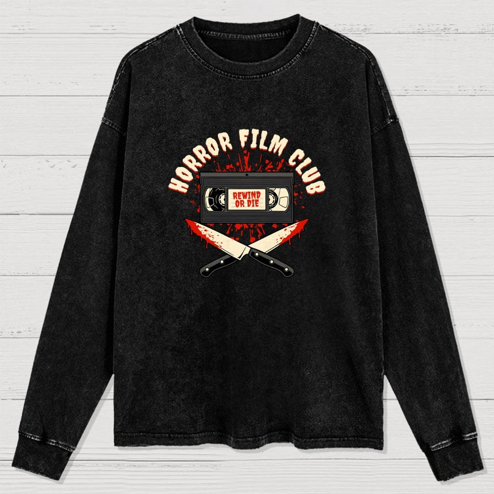 Horror Film Club Washed Long Sleeve Tee