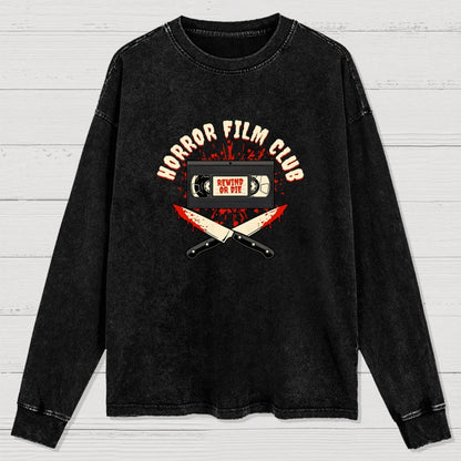 Horror Film Club Washed Long Sleeve Tee