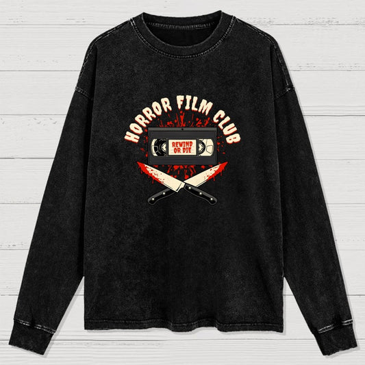 Horror Film Club Washed Long Sleeve Tee