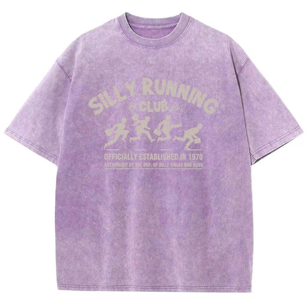 Funny Silly Running Club Vintage Distressed T-shirt