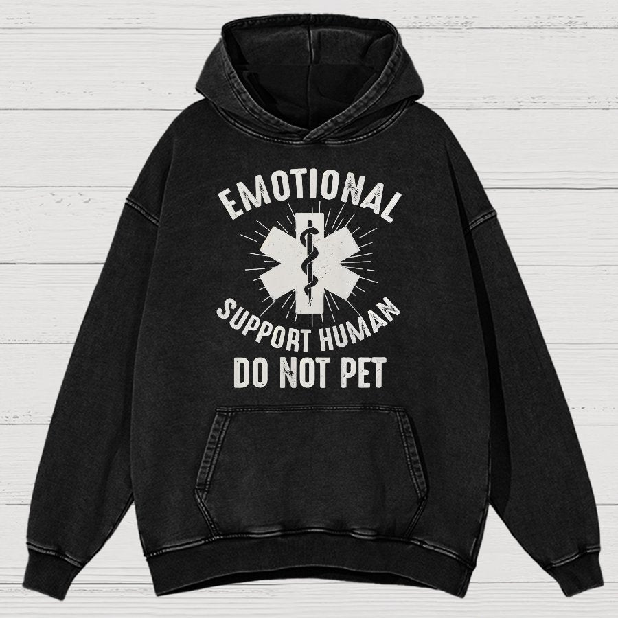 Emotional Support Human Vintage Distressed Hoodie